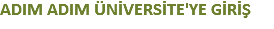 ADIM ADIM ÜNİVERSİTE'YE GİRİŞ